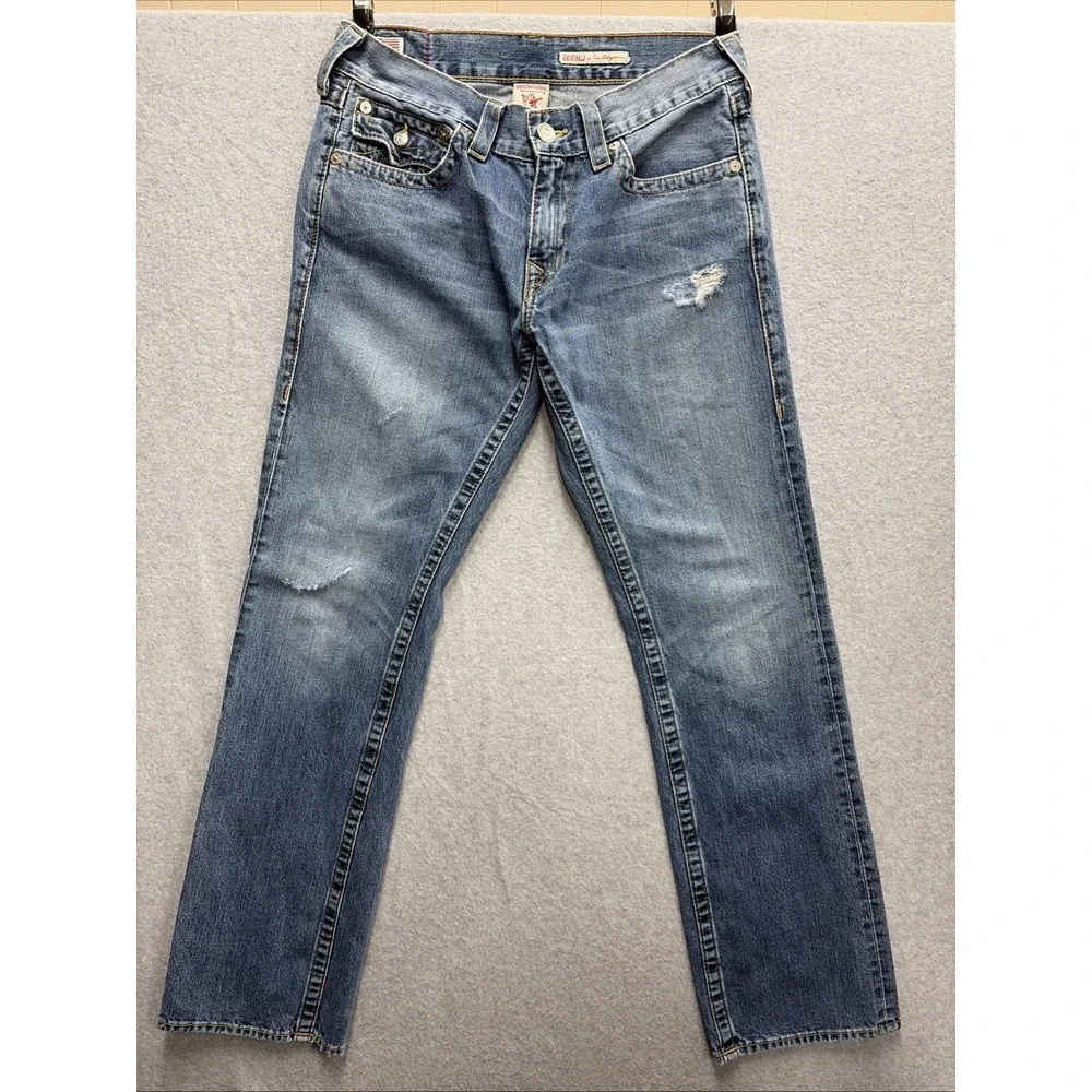True Religion Ricky 31 Straight Leg Vintage Jeans Men's Size 34x32L Made In USA